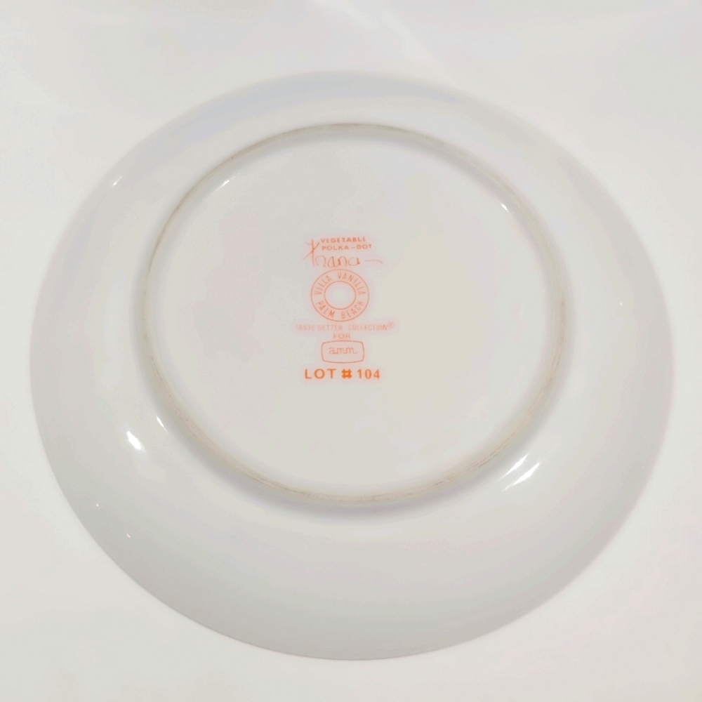 Vintage Franci Taste Setter Vegetable Polkadot Small Dishes Villa Vanilla - Picture 8 of 15
